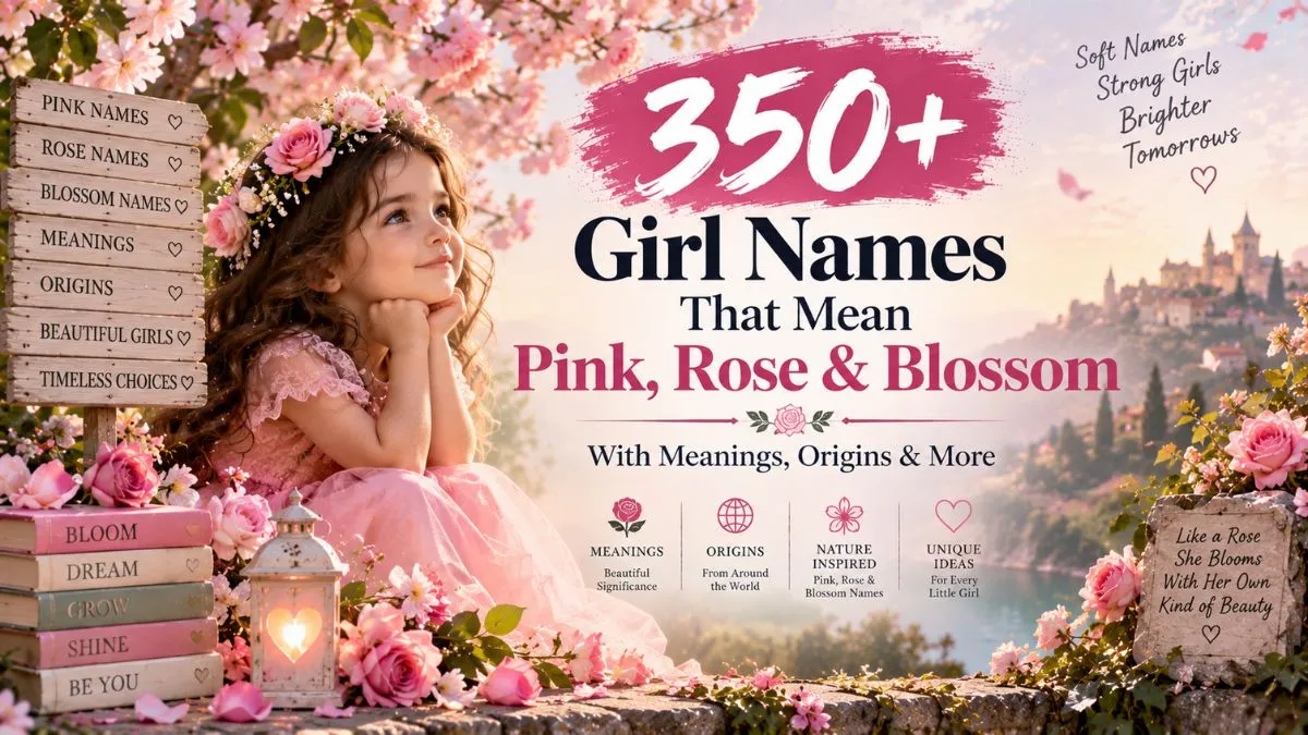 350+ Girl Names That Mean Pink, Rose & Blossom (With Meanings & Origins)